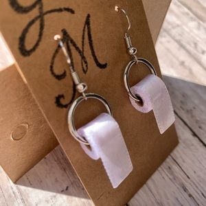 Toilet paper earrings